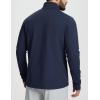 imagebaleaf Mens Golf Pullover Quarter Zip Fleece with Zipper Pockets Water Resistant Hiking SweaterNavy Blue