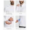imagebaleaf Mens Golf Pullover Quarter Zip Fleece with Zipper Pockets Water Resistant Hiking SweaterWhite