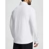 imagebaleaf Mens Golf Pullover Quarter Zip Fleece with Zipper Pockets Water Resistant Hiking SweaterWhite