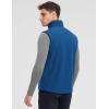 imagebaleaf Mens Golf Vest Fleece Lined Softshell Sleeveless Jacket Water Resistant Cold Weather Running Gear Winter PocketsBlue