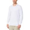 imagebaleaf Mens Long Sleeve Golf Polo Shirt UPF 50 Quick Dry 3 Button Casual Work Outdoor Lightweight Performance Shirts02white