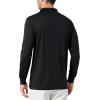 imagebaleaf Mens Long Sleeve Golf Polo Shirt UPF 50 Quick Dry 3 Button Casual Work Outdoor Lightweight Performance Shirts03black