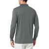 imagebaleaf Mens Long Sleeve Golf Polo Shirt UPF 50 Quick Dry 3 Button Casual Work Outdoor Lightweight Performance Shirts04dark Gray