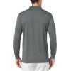 imagebaleaf Mens Long Sleeve Golf Polo Shirt UPF 50 Quick Dry 3 Button Casual Work Outdoor Lightweight Performance Shirts04dark Gray