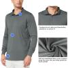 imagebaleaf Mens Long Sleeve Golf Polo Shirt UPF 50 Quick Dry 3 Button Casual Work Outdoor Lightweight Performance Shirts04dark Gray