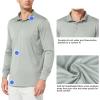 imagebaleaf Mens Long Sleeve Golf Polo Shirt UPF 50 Quick Dry 3 Button Casual Work Outdoor Lightweight Performance Shirts05light Gray
