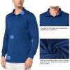 imagebaleaf Mens Long Sleeve Golf Polo Shirt UPF 50 Quick Dry 3 Button Casual Work Outdoor Lightweight Performance Shirts06royal Blue