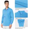 imagebaleaf Mens Long Sleeve Golf Polo Shirt UPF 50 Quick Dry 3 Button Casual Work Outdoor Lightweight Performance Shirts08blue
