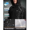 imagebaleaf Mens Rain Jacket 3 In 1 Winter Ski Waterproof Windbreaker Hooded Reflective Packable with Polar Fleece JacketBlack