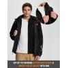 imagebaleaf Mens Rain Jacket 3 In 1 Winter Ski Waterproof Windbreaker Hooded Reflective Packable with Polar Fleece JacketBlack