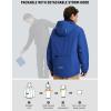 imagebaleaf Mens Rain Jacket 3 In 1 Winter Ski Waterproof Windbreaker Hooded Reflective Packable with Polar Fleece JacketBlue