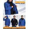imagebaleaf Mens Rain Jacket 3 In 1 Winter Ski Waterproof Windbreaker Hooded Reflective Packable with Polar Fleece JacketBlue