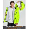imagebaleaf Mens Rain Jacket 3 In 1 Winter Ski Waterproof Windbreaker Hooded Reflective Packable with Polar Fleece JacketGreen