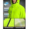 imagebaleaf Mens Rain Jacket 3 In 1 Winter Ski Waterproof Windbreaker Hooded Reflective Packable with Polar Fleece JacketGreen