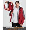 imagebaleaf Mens Rain Jacket 3 In 1 Winter Ski Waterproof Windbreaker Hooded Reflective Packable with Polar Fleece JacketRed
