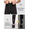 imagebaleaf Mens Winter Running Tights Thermal Cycling Pants Cold Weather Gear Fleece Lined Pockets Leggings Compression3 Pockets Red