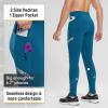 imagebaleaf Mens Winter Running Tights Thermal Cycling Pants Water Resistant Pockets Zipper Legs Cold WeatherBdeep Blue