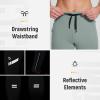 imagebaleaf Mens Winter Running Tights Thermal Cycling Pants Water Resistant Pockets Zipper Legs Cold WeatherBdeep Grey