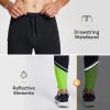 imagebaleaf Mens Winter Running Tights Thermal Cycling Pants Water Resistant Pockets Zipper Legs Cold WeatherBlackGreen