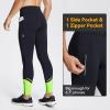 imagebaleaf Mens Winter Running Tights Thermal Cycling Pants Water Resistant Pockets Zipper Legs Cold WeatherBlackGreen