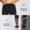 imagebaleaf Mens Winter Running Tights Thermal Cycling Pants Water Resistant Pockets Zipper Legs Cold WeatherBlackGrey
