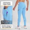 imagebaleaf Mens Winter Running Tights Thermal Cycling Pants Water Resistant Pockets Zipper Legs Cold WeatherBlight Blue