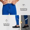 imagebaleaf Mens Winter Running Tights Thermal Cycling Pants Water Resistant Pockets Zipper Legs Cold WeatherBlue