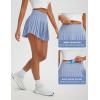 imagebaleaf Pleated Tennis Skirt for Women with Shorts High Waisted Lightweight Athletic Golf Skort Skirts Zipper PocketsLight Blue