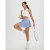 imagebaleaf Pleated Tennis Skirt for Women with Shorts High Waisted Lightweight Athletic Golf Skort Skirts Zipper PocketsLight Blue