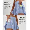 imagebaleaf Pleated Tennis Skirt for Women with Shorts High Waisted Lightweight Athletic Golf Skort Skirts Zipper PocketsLight Blue