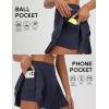 imagebaleaf Pleated Tennis Skirt for Women with Shorts High Waisted Lightweight Athletic Golf Skort Skirts Zipper PocketsNavy Blue