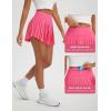 imagebaleaf Pleated Tennis Skirt for Women with Shorts High Waisted Lightweight Athletic Golf Skort Skirts Zipper PocketsPink