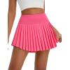 imagebaleaf Pleated Tennis Skirt for Women with Shorts High Waisted Lightweight Athletic Golf Skort Skirts Zipper PocketsPink
