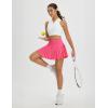 imagebaleaf Pleated Tennis Skirt for Women with Shorts High Waisted Lightweight Athletic Golf Skort Skirts Zipper PocketsPink