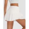 imagebaleaf Pleated Tennis Skirt for Women with Shorts High Waisted Lightweight Athletic Golf Skort Skirts Zipper PocketsWhite