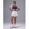 imagebaleaf Pleated Tennis Skirt for Women with Shorts High Waisted Lightweight Athletic Golf Skort Skirts Zipper PocketsWhite