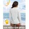 imagebaleaf Rash Guard for Women Swim Shirts UPF 50 UV Sun Protection Long Sleeve Swimsuit Top Zipper Pocket ThumbholeWhite