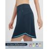 imagebaleaf Skorts for Woman 20quot Knee Length Golf Tennis Skirt High Waisted Long Athletic Casual Pockets UPF 50Navy Blue
