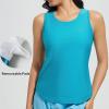 imagebaleaf Tankini Tops for Women High Neck Swim Top Modest Bathing Suit Top Long Swim Tank TopAqua Blue