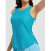 imagebaleaf Tankini Tops for Women High Neck Swim Top Modest Bathing Suit Top Long Swim Tank TopAqua Blue