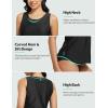 imagebaleaf Tankini Tops for Women High Neck Swim Top Modest Bathing Suit Top Long Swim Tank TopBlack