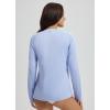imagebaleaf Womens 14 Zip Rash Guard Swim Shirts with Zipper Pocket UPF 50 Long Sleeve Sun Protection Swimsuit TopsLight Blue