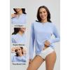 imagebaleaf Womens 14 Zip Rash Guard Swim Shirts with Zipper Pocket UPF 50 Long Sleeve Sun Protection Swimsuit TopsLight Blue