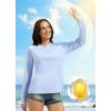 imagebaleaf Womens 14 Zip Rash Guard Swim Shirts with Zipper Pocket UPF 50 Long Sleeve Sun Protection Swimsuit TopsLight Blue