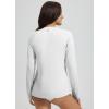 imagebaleaf Womens 14 Zip Rash Guard Swim Shirts with Zipper Pocket UPF 50 Long Sleeve Sun Protection Swimsuit TopsStar White