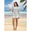 imagebaleaf Womens 14 Zip Rash Guard Swim Shirts with Zipper Pocket UPF 50 Long Sleeve Sun Protection Swimsuit TopsWhite Floral
