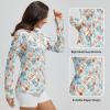 imagebaleaf Womens 14 Zip Rash Guard Swim Shirts with Zipper Pocket UPF 50 Long Sleeve Sun Protection Swimsuit TopsWhite Floral