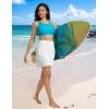 imagebaleaf Womens 2025 17quot Swim Skirt Bottoms High Waisted Modest Bathing Suit Skirt Tummy Control Swim BottomsStar White 17 B