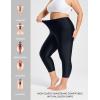 imagebaleaf Womens 20quot High Waisted Swim Pants 2025 Long Swim Capris UPF50 Swimsuit with Liner and PocketsBlack