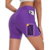 imagebaleaf Womens 4D Padded Bike Shorts High Waisted Cycling Underwear Zipper Pockets for Bicycle Biking CycleDark Purple